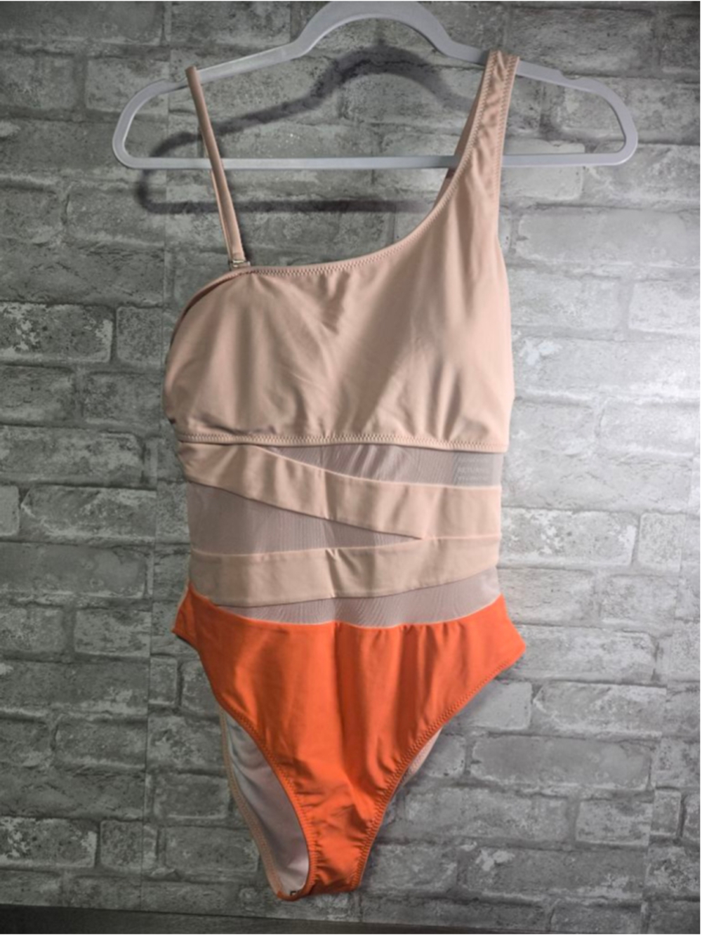 Women's Blooming Jelly One-Piece Swimsuit L Beige Orange